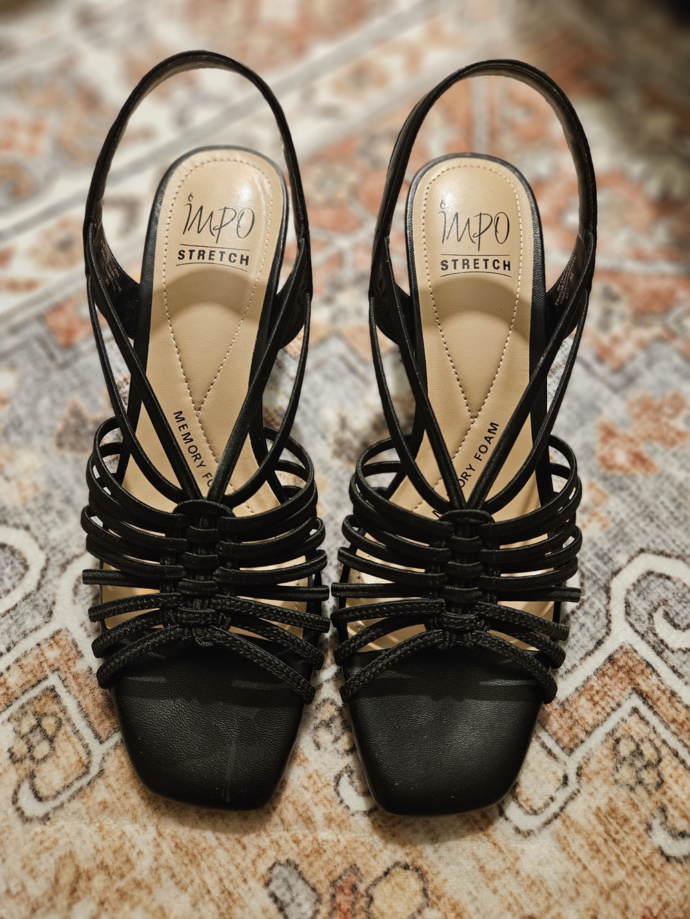 Impo Edeb Black Strappy Slingback Heels